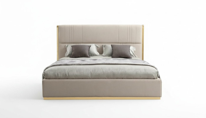 Letto Mobili Beige Mobili Camera da Letto Design Letti Mobili di Lusso Moderni in Legno Nuovo