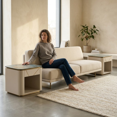 Camera da letto Metallo Consolle di lusso Nuovo Design comodino console Tavolini da appoggio