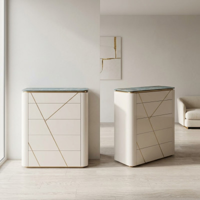 Comodini moderni per camera da letto, credenza di lusso in stile moderno. Design moderno di mobili.