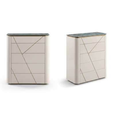 Comodini moderni per camera da letto, credenza di lusso in stile moderno. Design moderno di mobili.