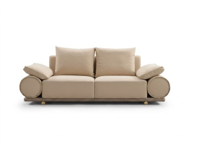 Divano moderno a 3 posti colore bianco, divano imbottito design per il soggiorno nuovo.
