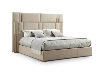 Camera da letto di lusso Letto Mobile design Letto matrimoniale Bianco Tessile Legno Nuovo