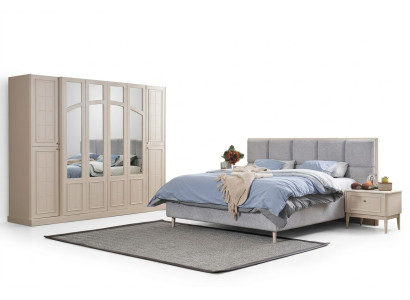 Camera da letto Set di lusso Letto completo 2x Comodino Armadio Moderno 4 pezzi