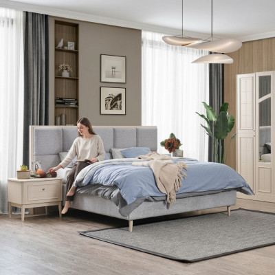 Design del letto Letto matrimoniale di lusso Letti Imbottiti Mobili Camera da letto Nuovo