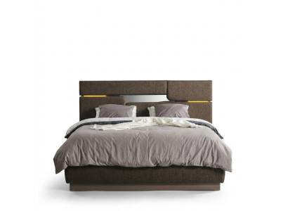 Set da camera da letto con letto di lusso colore marrone e 2 comodini 3 pezzi nuovi