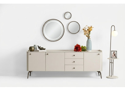 Mobile da pranzo di design bianca lussuosa, elegante cassettiera