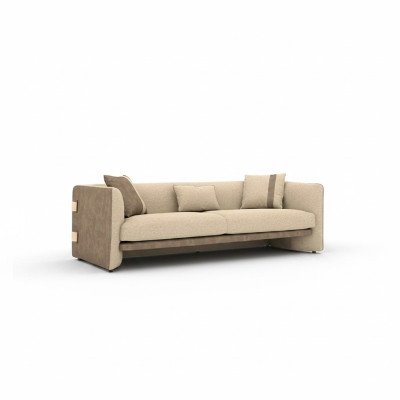 Beige mobili imbottiti di lusso moderni design divano a tre posti per arredamento soggiorno