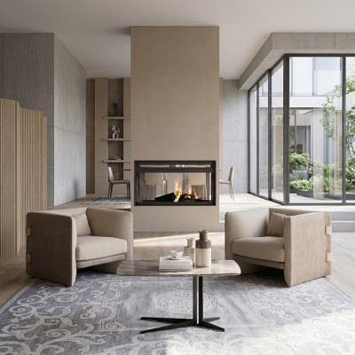 2 poltrone con tavolino da salotto Set di mobili da soggiorno completo Design Arredamento Garniture