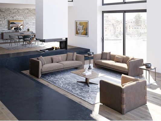 Design lussuoso soggiorno 6 pezzi set di mobili imbottiti arredamento divani a tre posti