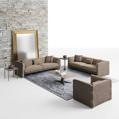 Design lussuoso soggiorno 6 pezzi set di mobili imbottiti arredamento divani a tre posti