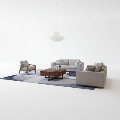 Soggiorno Grigio Set di Divani 2x Divani a Due Posti Design Poltrona Arredo di Lusso