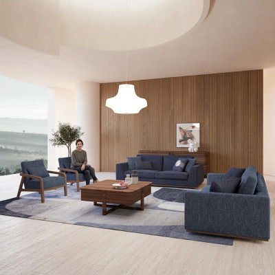 Soggiorno Moderno Divano in Tessuto Divano Due Posti Sofà Design di Lusso Arredamento