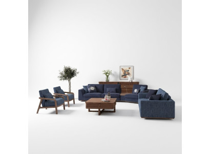 Set moderno divano a due posti a tre posti in tessuto di lusso con design poltrona mobili