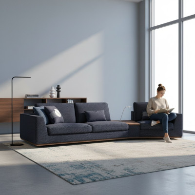 Moderno divano a tre posti blu in stile elegante design mobili soggiorno nuovi