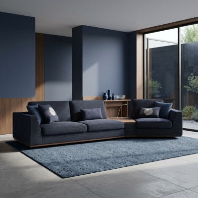 Moderno divano a tre posti blu in stile elegante design mobili soggiorno nuovi