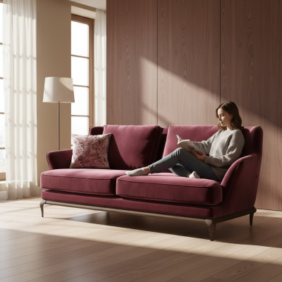 Divano a due posti design, divano imbottito, soggiorno moderno, arredamento di lusso, sofà.