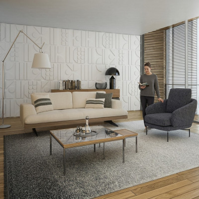 Set divano soggiorno, divano a tre posti, design poltrona moderna, tavolino da caffè nuovo.
