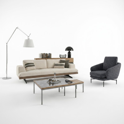 Set divano soggiorno, divano a tre posti, design poltrona moderna, tavolino da caffè nuovo.