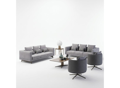 Set soggiorno moderno con 6 pezzi 2x divani insieme lussuoso 2x poltrone tavolino