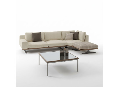 Divano ad angolo di lusso a L Design Set di mobili imbottiti Tavolino da salotto