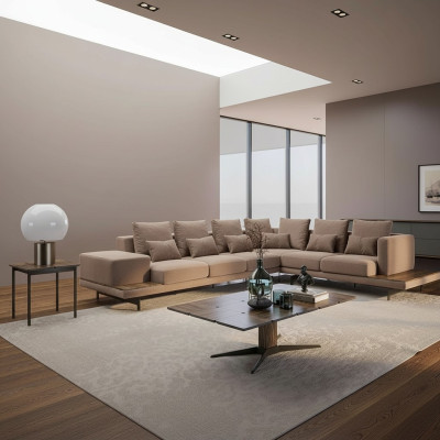 Soggiorno divano ad angolo L-forma design di lusso arredamento tavolino nuovo