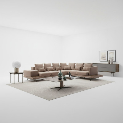Soggiorno divano ad angolo L-forma design di lusso arredamento tavolino nuovo