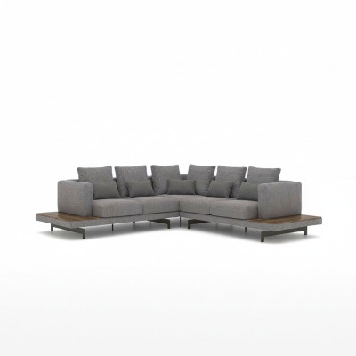 Soggiorno Grigio Tessile Divano Divano a L-Forma Designer Divano di Lusso  Soggiorno in tessuto grigio Divano angolare a L Designer Divano di lusso