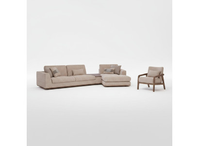 Divani beige design a L, divano angolare imbottito nuovo, poltrona di lusso per il soggiorno.