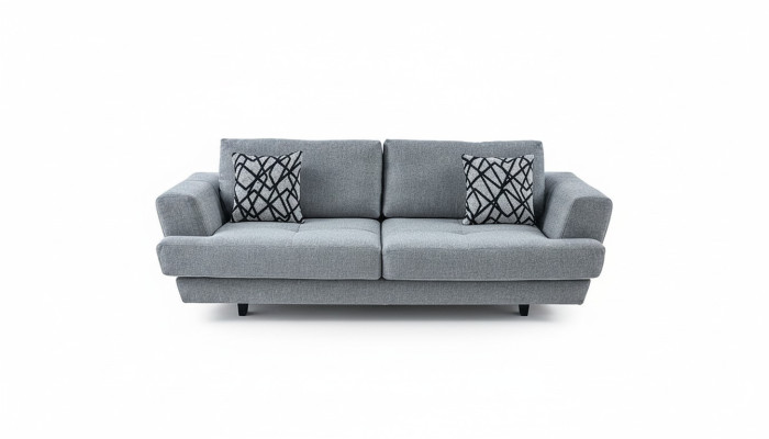 Soggiorno Design Divano 3 Posti Grigio Moderno di Lusso Divano in Tessuto Esclusivo  Salotto Design Divano 3 Posti Grigio Moderno di Lusso Divano in Tessuto Esclusivo
