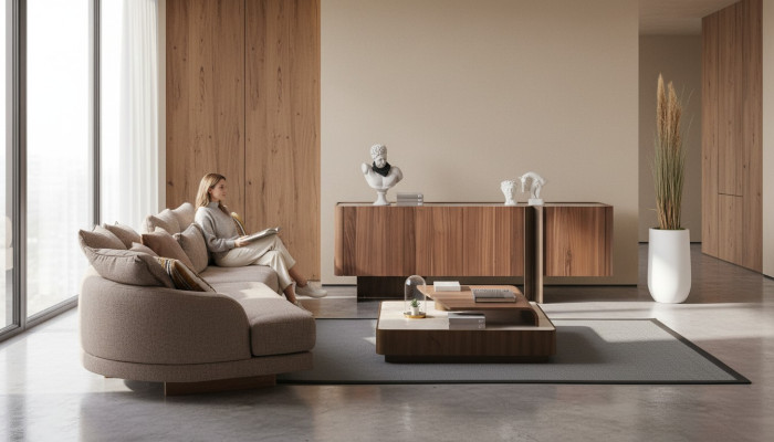 Soggiorno Robusta Combinazione Designer 4-Posti Sideboard Tavolino da caffè 3 pezzi