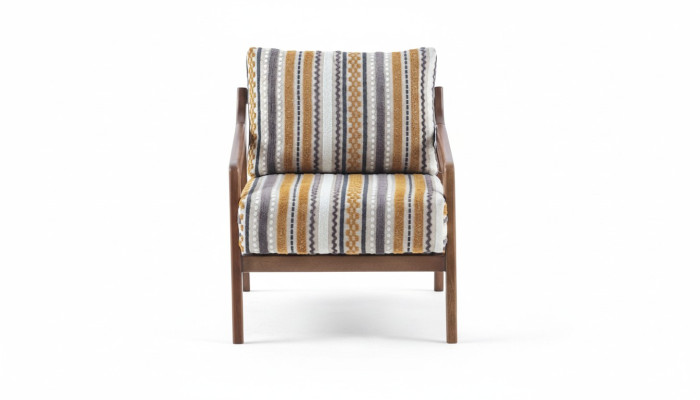 Soggiorno Lounge Design Moderno Divano Monoposto in Tessuto con Cuscini