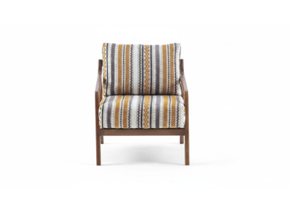 Soggiorno Lounge Design Moderno Divano Monoposto in Tessuto con Cuscini