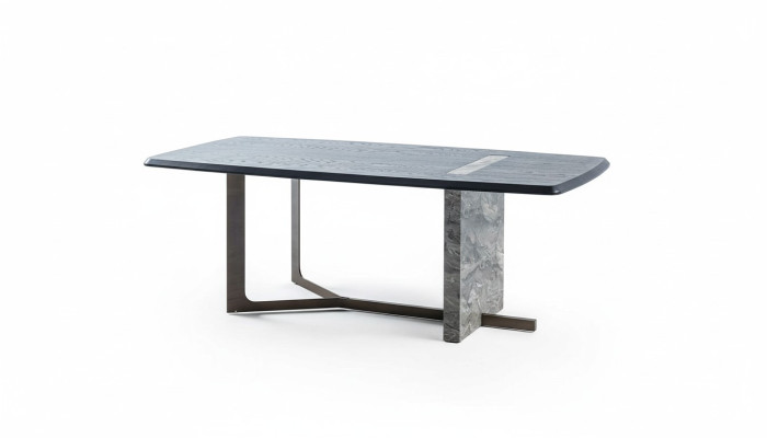 Moderno tavolo da pranzo rettangolare grigio in legno design di lusso