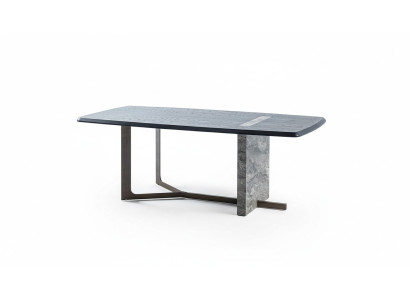 Moderno tavolo da pranzo rettangolare grigio in legno design di lusso