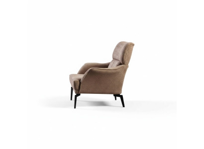 Esclusiva poltrona beige per soggiorno, poltrona imbottita di lusso, elegante monoposto.