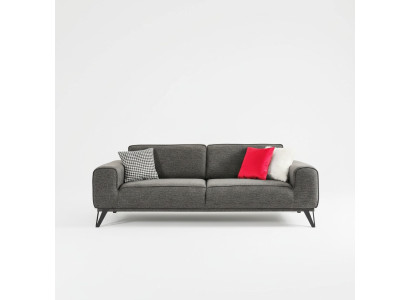 Grigio divano 3 posti in tessuto design moderno materiale tessile salotto