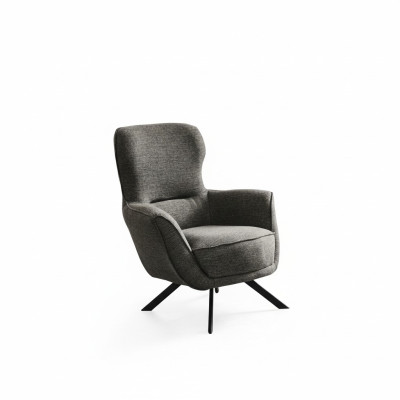 Grigio Colore Design Moderno Poltrona Monoposto Tessuto Materiale Tessile Design Moderno