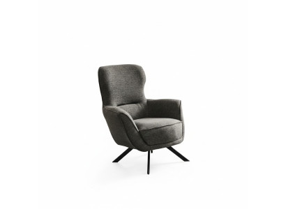 Grigio Colore Design Moderno Poltrona Monoposto Tessuto Materiale Tessile Design Moderno