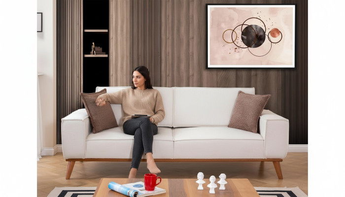 Set di divani bianchi eleganti con poltrona design a 3 posti 2 pezzi