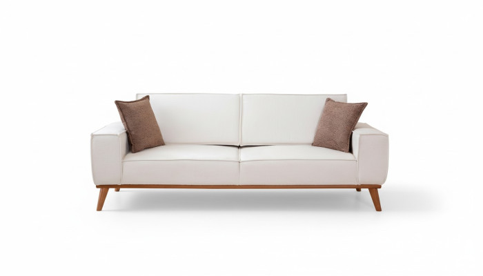 Set di divani bianchi eleganti con poltrona design a 3 posti 2 pezzi