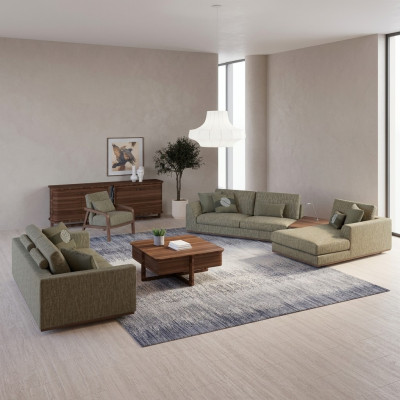 Set di divani completo 3 pezzi Divano a due posti Relax Divano ad angolo Forma ad L Moderno Poltrona