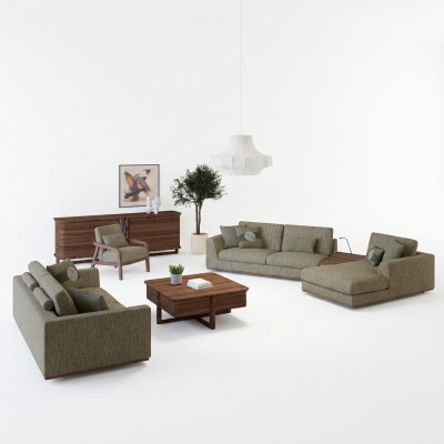 Set di divani completo 3 pezzi Divano a due posti Relax Divano ad angolo Forma ad L Moderno Poltrona
