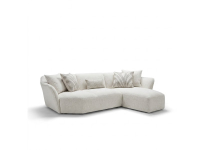 Divano design, bianco, arredamento soggiorno, divano ad angolo in formato L, imbottiti.