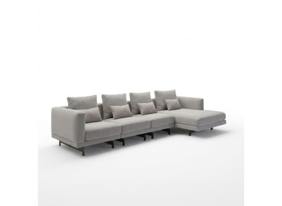 Set da salotto di lusso completo con divano ad angolo, divano a forma di L, design moderno e arredamento.