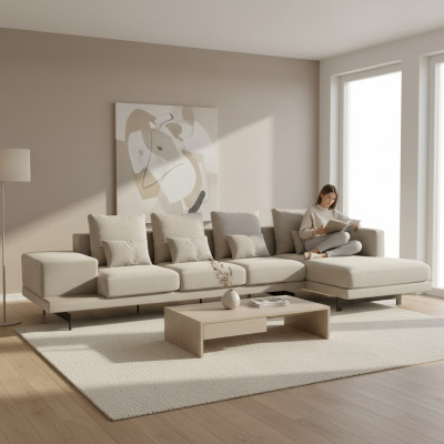 Mobili di lusso Moderno Set divano ad angolo a forma di L Arredamento design Poltrone