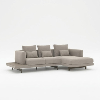 Divano angolare moderno grigio designer per il soggiorno.