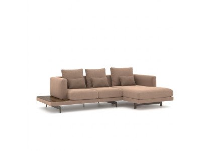Divano angolare imbottito a L beige: mobili di design per il salotto.