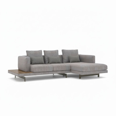 Soggiorno set divano angolare moderno a L grigio designer divano imbottito