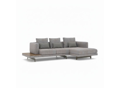 Soggiorno set divano angolare moderno a L grigio designer divano imbottito