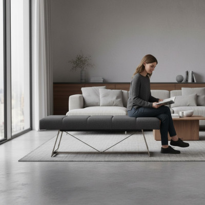 Designer Bank Polsterbank Modern Hocker Sitzmöbel Sitzbänke Stoff Neu Möbel  Banca design Panchina imbottita Moderno Pouf Mobili da seduta Panche Tessuto Nuovo Mobili